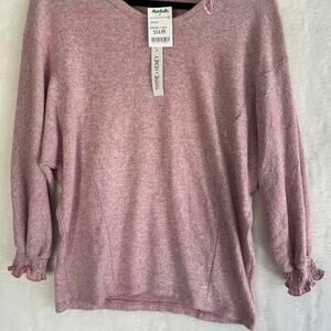 Thyme + Honey super soft pink sweater with scrunched sleeves NWT  Size M